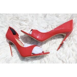 Steve Madden Allure Red Patent Peep Toe Stiletto Heels Size 11
